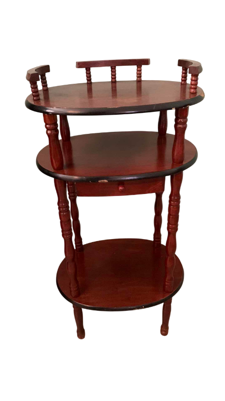 Photo 1 of VINTAGE 19TH CENTURY RENAISSANCE STYLE WOODEN ETAGEREN TABLE 16” X 12” H 31”