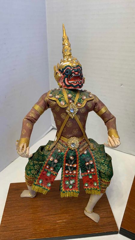 Photo 1 of 4 VINTAGE HANDCRAFTED THAI KHON DOLLS 17”