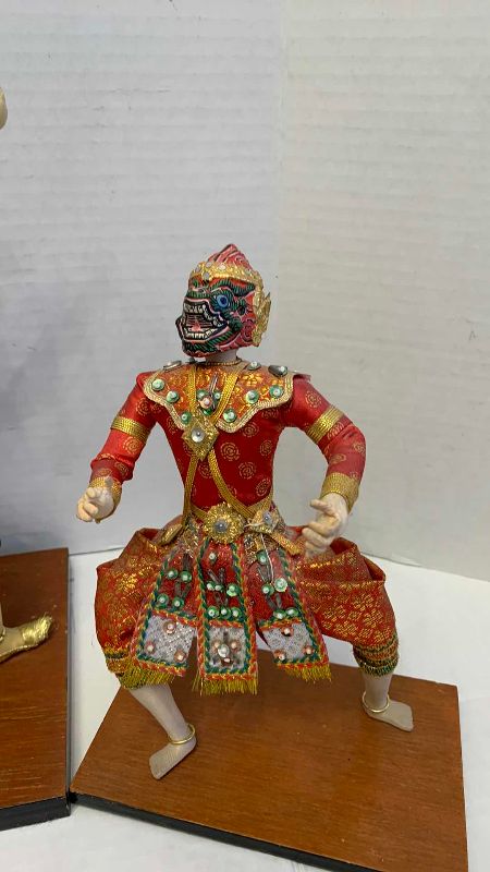 Photo 1 of 4 VINTAGE HANDCRAFTED THAI KHON DOLLS 17”