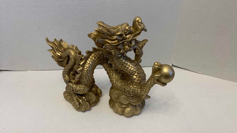 Photo 1 of RESIN CHINESE DRAGON 13” X 9”