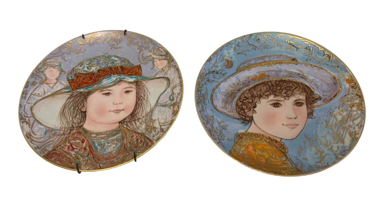 Photo 1 of 2 EDNA HIBEL LIMITED EDITION PLATES “TODD AND WENDY”