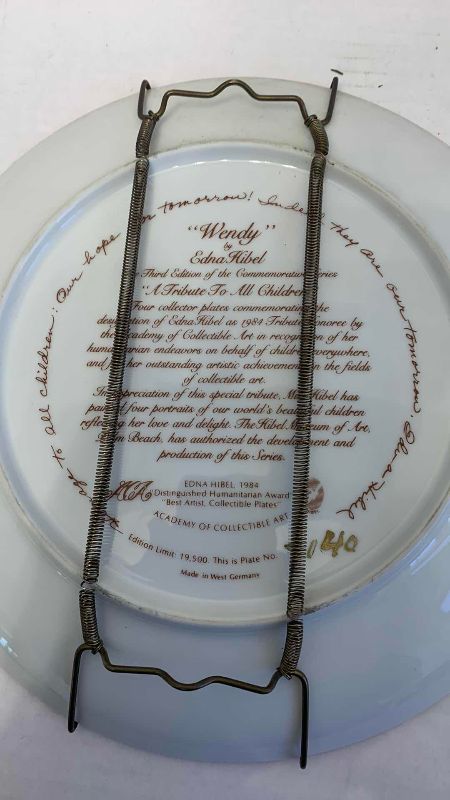 Photo 1 of 2 EDNA HIBEL LIMITED EDITION PLATES “TODD AND WENDY”