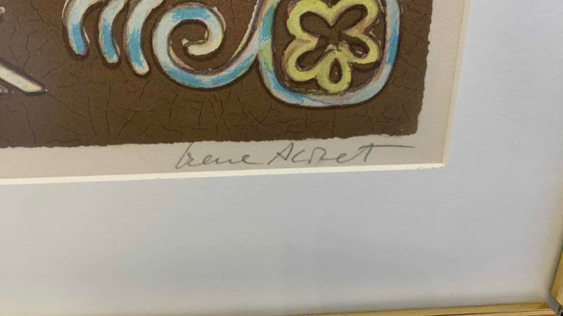 Photo 1 of “WOMAN WITH DOVES AND FLOWERS, PEACE” POSTER SIGNED BY IRENE AWRET 27” X 32”