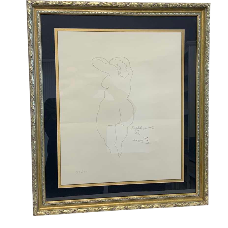 Photo 1 of VINTAGE PABLO PICASSO "FEMME VUE DE DOS" ETCHING NUMBERED 55/100 25” X 29”