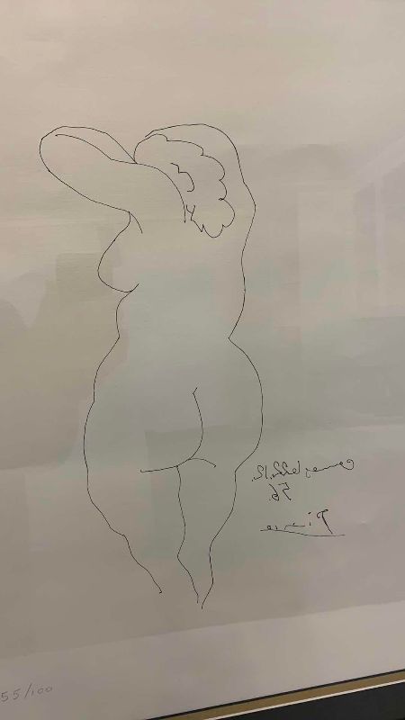 Photo 1 of VINTAGE PABLO PICASSO "FEMME VUE DE DOS" ETCHING NUMBERED 55/100 25” X 29”