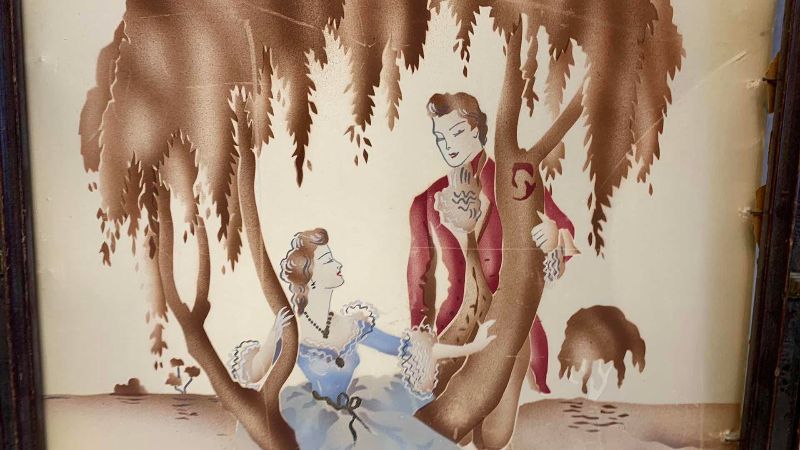 Photo 1 of VINTAGE WATERCOLOR OF COUPLE 17” X 21”