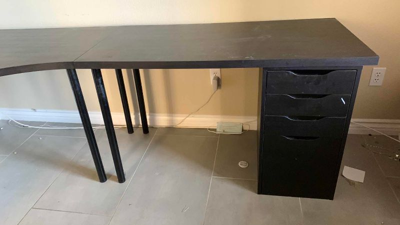 Photo 1 of 2 PIECE WOOD CORNER DESK 47” X 95” H 29”