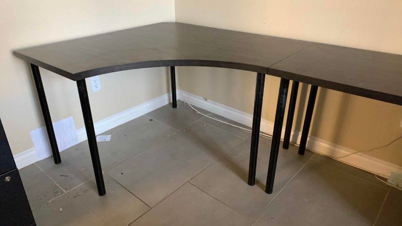 Photo 1 of 2 PIECE WOOD CORNER DESK 47” X 95” H 29”