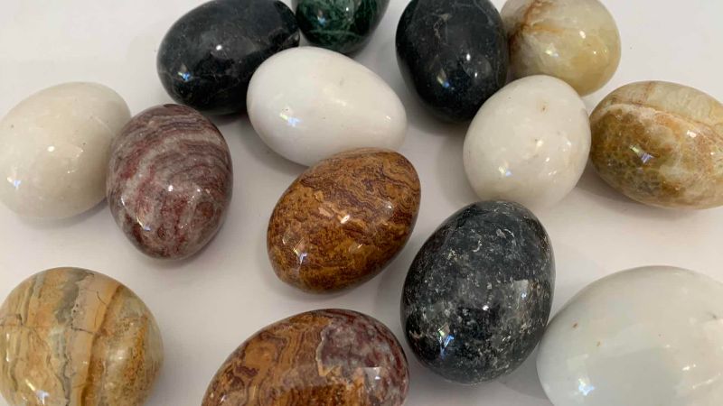 Photo 1 of 14 COLLECTION OF ORNAMENTAL STONE EGGS