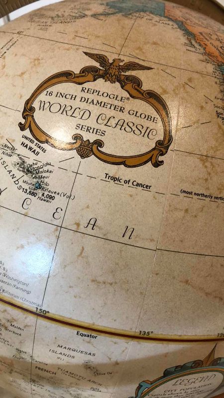 View 2 of REPLOGLE 16” DIAMETER GLOBE WORLD CLASSIC SERIES 22” X 43”