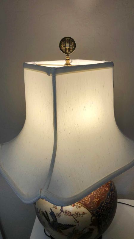 View 4 of VINTAGE PORCELAIN TABLE LAMP 30”