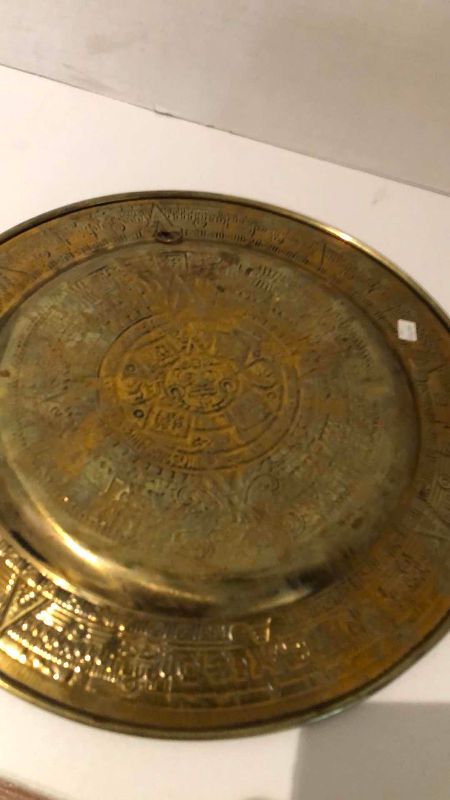 View 3 of BRASS AZTEC CALENDAR 9”