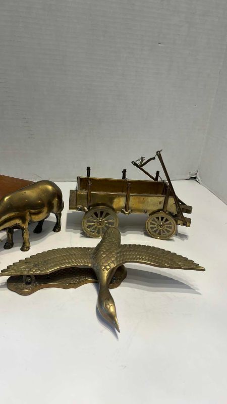View 3 of VINTAGE BRASS AND WOOD DECORATIVE COLLECTABLES