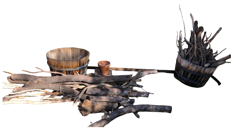 View 1 of FIRE WOOD AND PAIR OF 1/2 WOODEN BARRELS