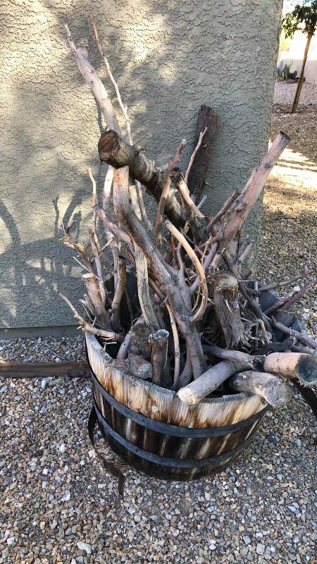 View 4 of FIRE WOOD AND PAIR OF 1/2 WOODEN BARRELS