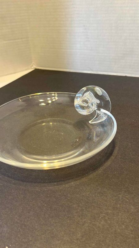 View 3 of VINTAGE STEUBEN LIKE CANDY/ OLIVE DISH
