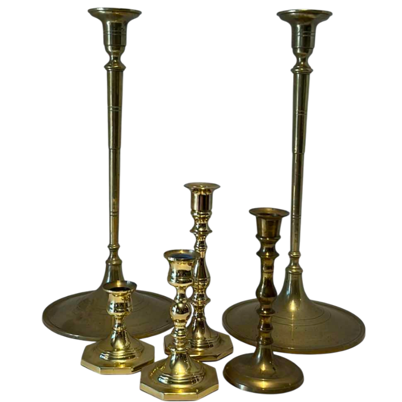 View 1 of BRASS CANDLE HOLDERS 15”