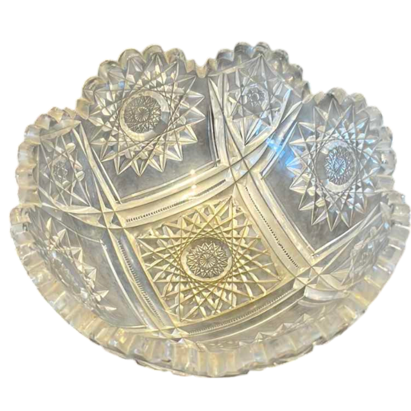 View 1 of AMERICAN BRILLIANT PERIOD CRYSTAL GLASS BOWL