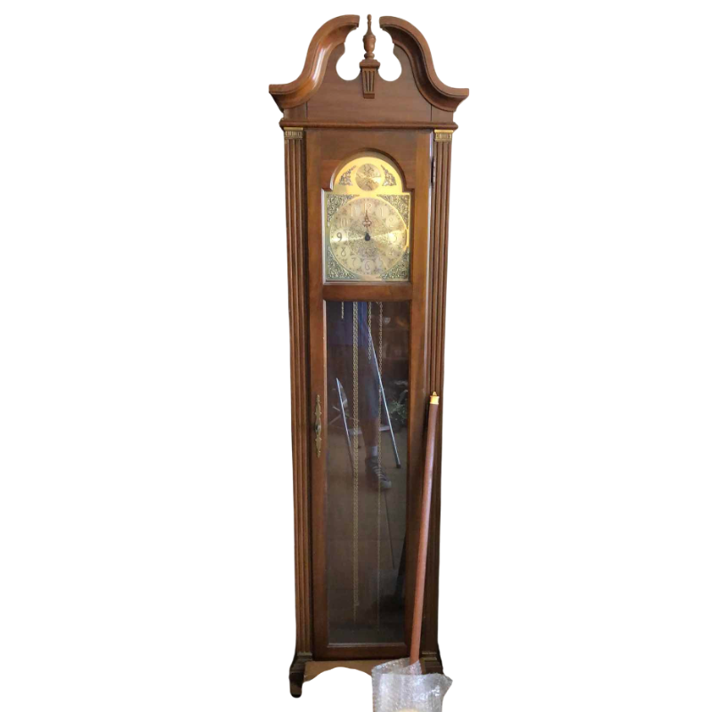 View 1 of VINTAGE TEMPUS FUGIT GRANDFATHER CLOCK 20” X 12” H 76”