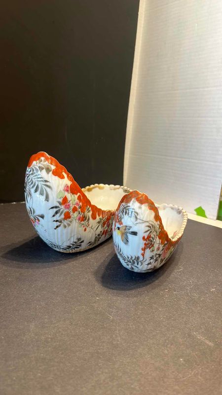 View 2 of HAND PAINTED IMARI STYLE CRESCENT BONE DISH