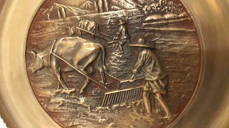 View 2 of VINTAGE BRASS WALL PLAQUE 14”