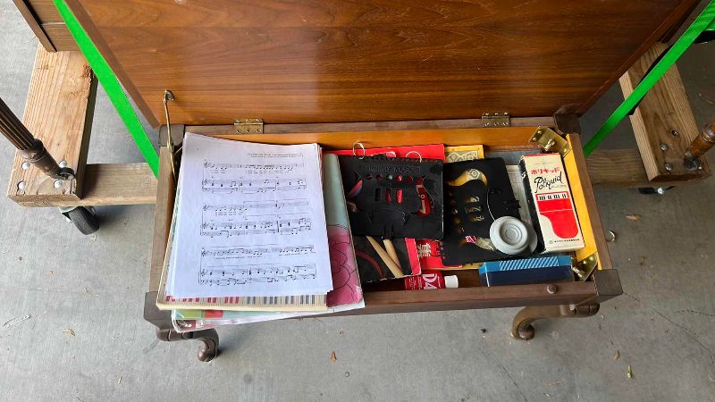 View 3 of VINTAGE EDWARD W. ROGERS VINTAGE CONSOLE UPRIGHT PIANO 56” X 24” H 40 “