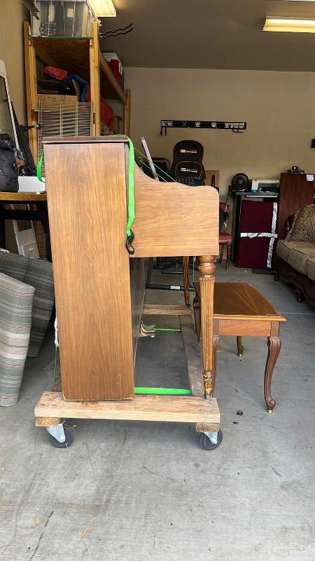 View 4 of VINTAGE EDWARD W. ROGERS VINTAGE CONSOLE UPRIGHT PIANO 56” X 24” H 40 “