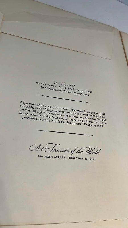 View 3 of VINTAGE ART TREASURES OF THE WORLD TOULOUSE- LAUTREC ART BOOK