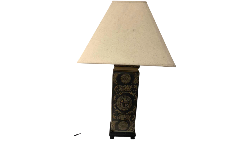 View 1 of ASIAN CERAMIC TABLE LAMP 27”