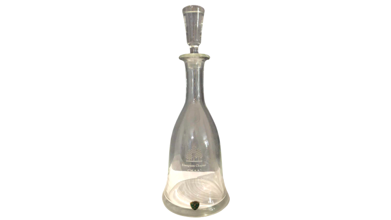 View 1 of KUSAK EVERGREEN CHAPTER ENGRAVED CRYSTAL WINE DECANTER
