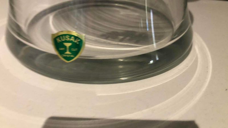 View 2 of KUSAK EVERGREEN CHAPTER ENGRAVED CRYSTAL WINE DECANTER
