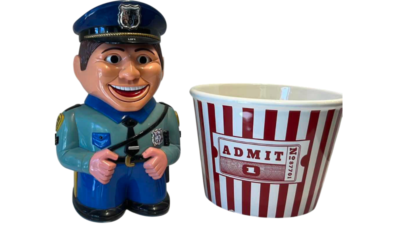 View 1 of THE ORIGINAL COOKIE COP AND CERAMIC POPCORN JAR