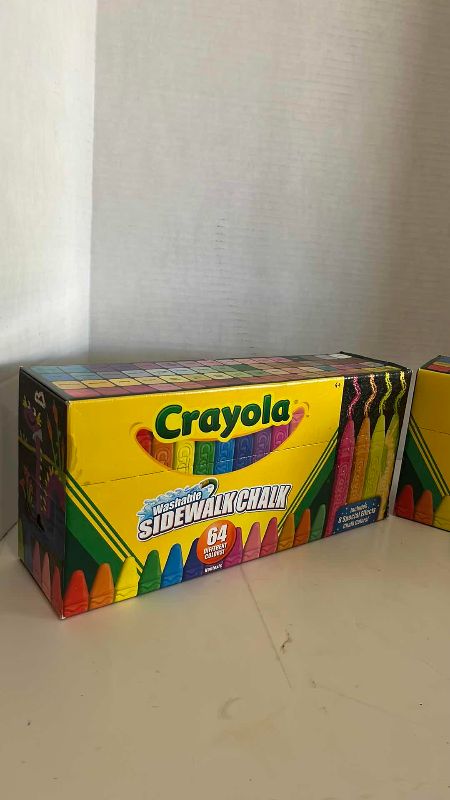 View 3 of 2 BOXES OF CRAYOLA WASHABLE SIDEWALK CHALK 64 PER BOX