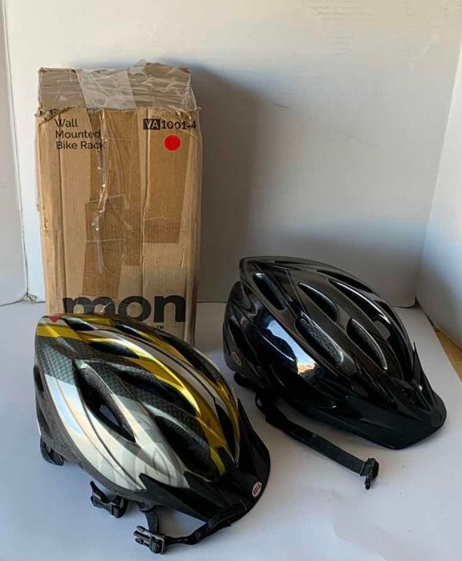 View 2 of PAIR OF BICYCLE HELMETS AND A WALL MOUNTED BIKE RACK MODEL V8 1000–4