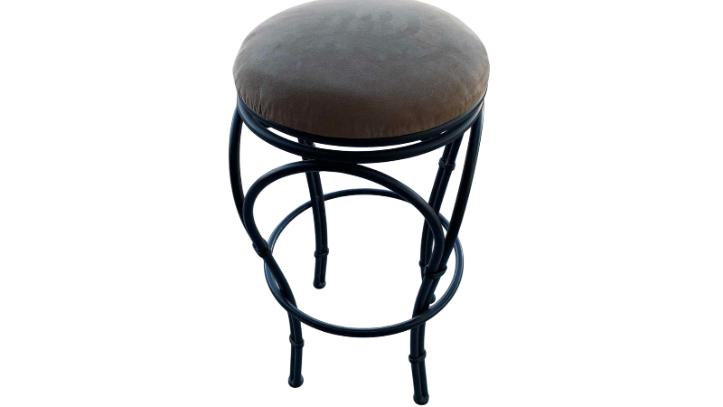 View 1 of METAL BARSTOOL WITH VELVET TOP 30”