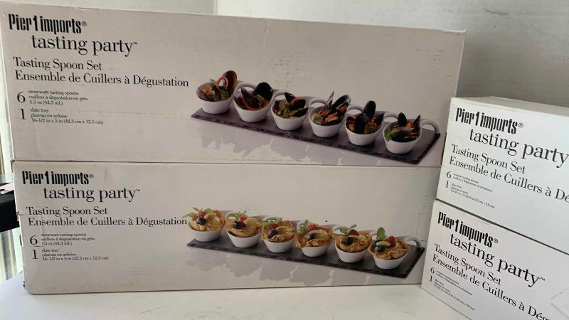 View 3 of FOUR SETS OF PIER ONE IMPORTS TASTING PARTY TASTING SPOON SETS ASSORTED SIZES
