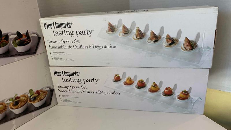 View 2 of FOUR SETS OF PIER ONE IMPORTS TASTING PARTY TASTING SPOON SETS ASSORTED SIZES