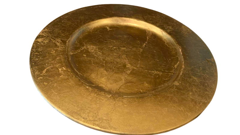 View 1 of EIGHT GOLD CHARGER PLATES MADE IN ITALY