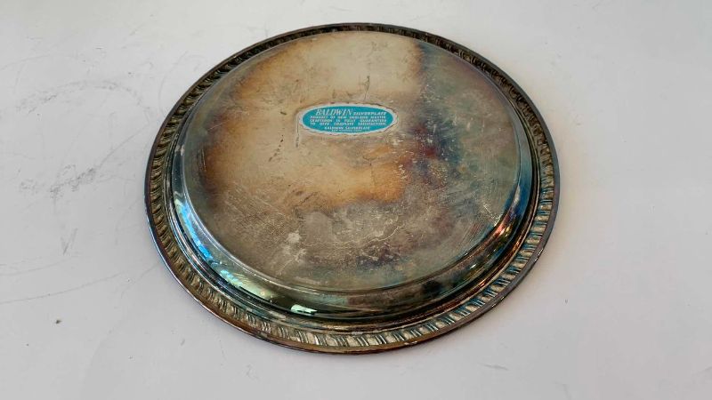 View 2 of BALDWIN SILVER PLATED TRAY 8”