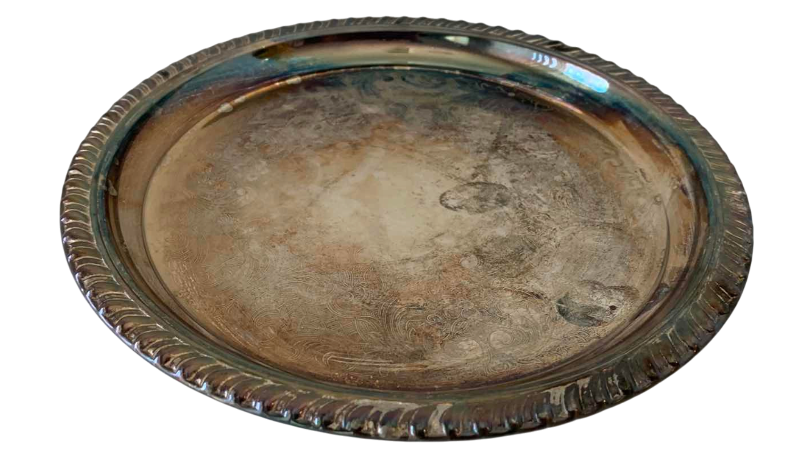 View 1 of BALDWIN SILVER PLATED TRAY 8”