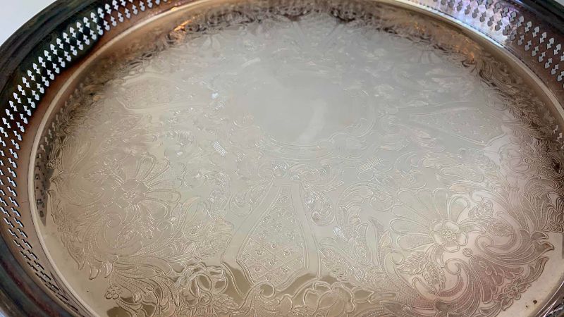 View 2 of $50 GORHAM, SILVER PLATED 15” HOSTESS TRAY PATTERN YC1738