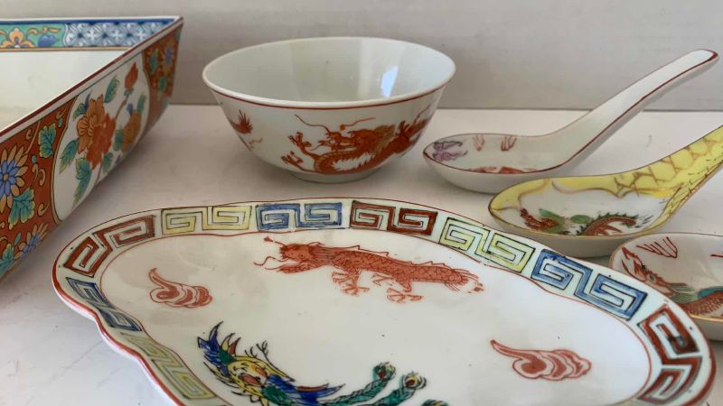 View 3 of VINTAGE JAPANESE KIT PLATES AND SPOONS