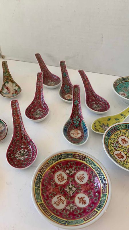View 4 of VINTAGE CHINESE BOWLS AND SPOONS