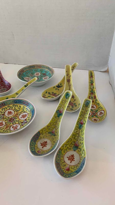 View 3 of VINTAGE CHINESE BOWLS AND SPOONS