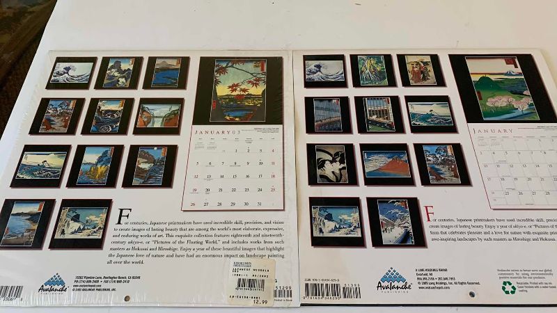 View 6 of FIVE JAPANESE WOOD BLOCK CALENDARS