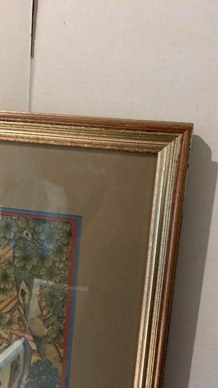 View 4 of CHINESE FERRO, LANDSCAPE, PAINTING, DEPICTING TRADITIONAL COURT AND GARDEN FIGURES 40” X 28”