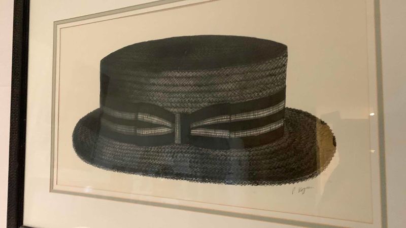 View 2 of FLAT TOPPED BOAT HAT, SIGNED BY ARTIST, PAMELA KOGEN 36” X 26”