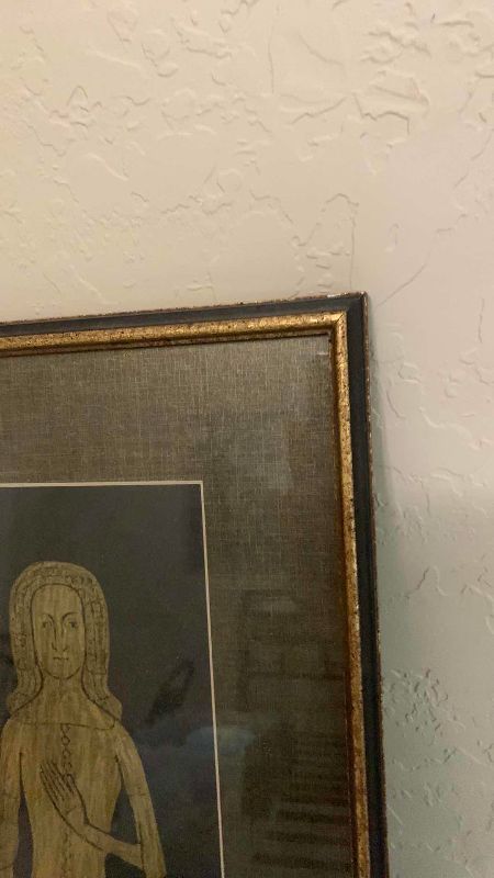 View 3 of VINTAGE BRASS RUBBINGS “SIR JOHN AND JOAN DELA POLE” 15” X 22”