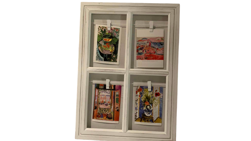 View 1 of THOMASVILLE MARKETPLACE ARTWORK WINDOW FRAME WITH POSTCARDS 14” X 20”