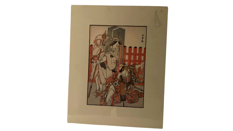 View 1 of JAPANESE COLOR WOOD BLOCK PRINT OF FAMOUS ACTORS 12“ X 15“